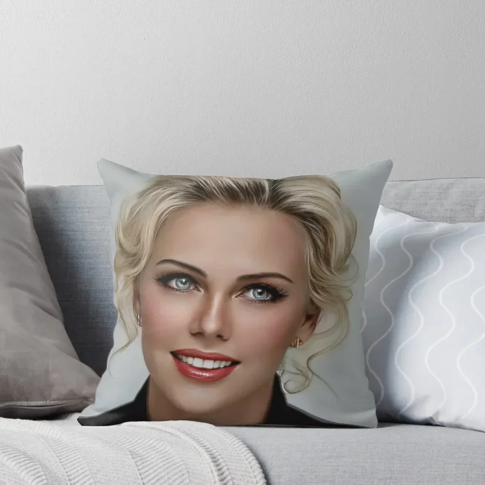 Вдохновленный Чарлиз Терон AI поколенное искусство Декоративная подушка