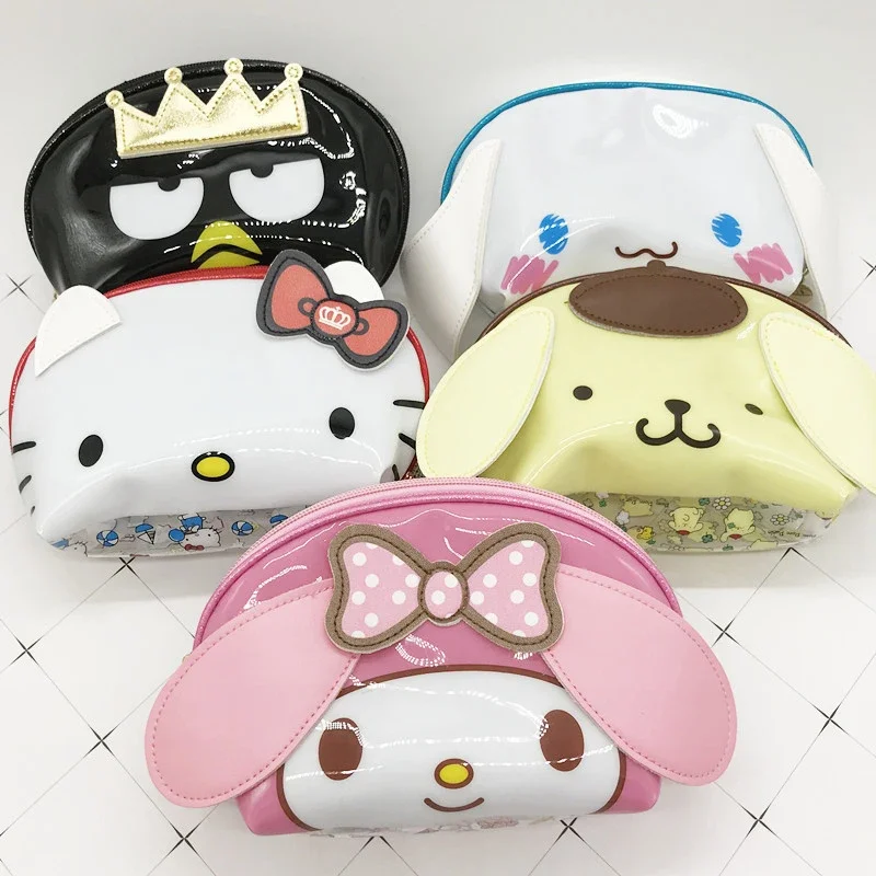 

Sanrio Hello Kitty Anime Figures Kuromi Makeup Bags Cartoon Kawaii Storage Bags Anime Travel Wash Bags Kids Toys Birthday Gifts