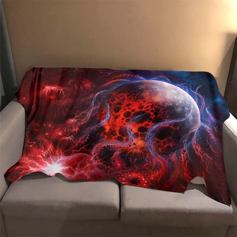 

3D солнечная система Cthulhu, плюшевое одеяло, космическая планета, мягкое удобное домашнее украшение, кондиционер, одеяло, подарок другу, одеял...