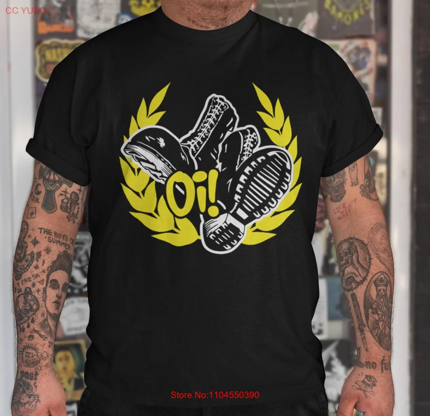Фото Футболка Oi Boots Skinhead Punk Music Подтяжки с длинными или короткими рукавами №1
