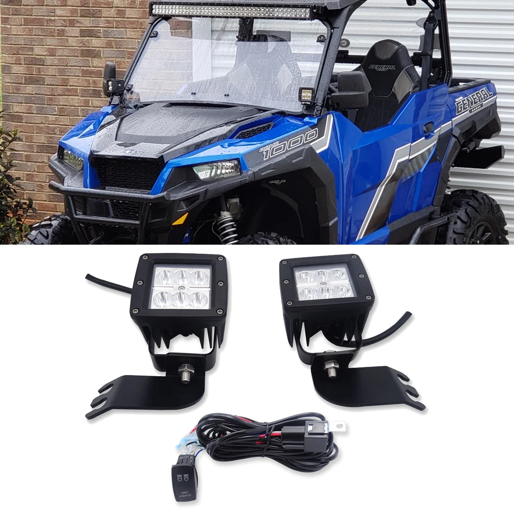 

Аксессуары UTV для Polaris General 1000 Монтажный кронштейн для передней стойки в рулоне с боковой светодиодной подсветильник кой и комплектом провод...