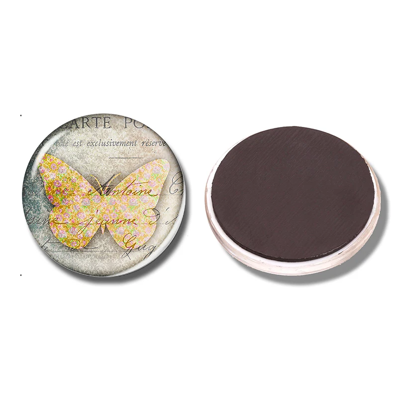 Фиолетовый магнит на холодильник 30 мм бабочка Rhopalocera искусство стеклянный