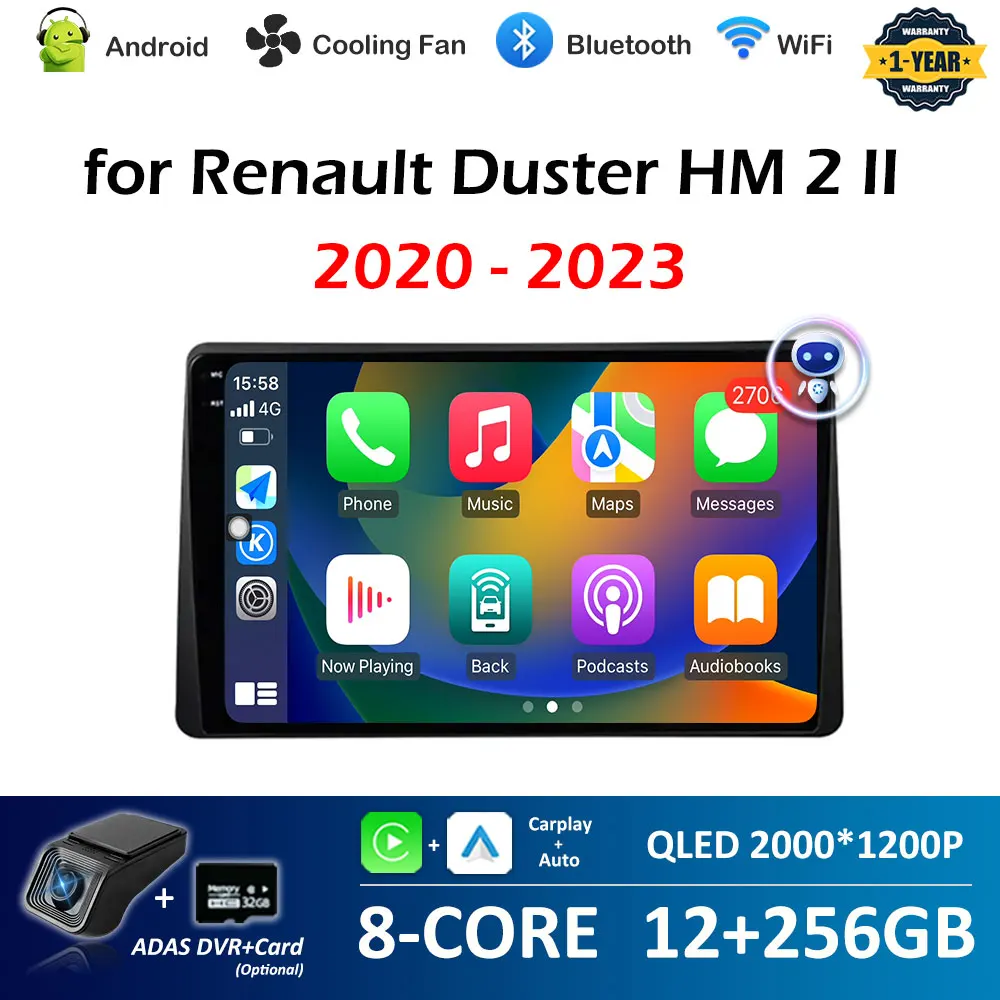 Стерео GPS-навигация DSP для Renault Duster HM 2 II 2020 2021 2022-2023 Автомобильный мультимедийный