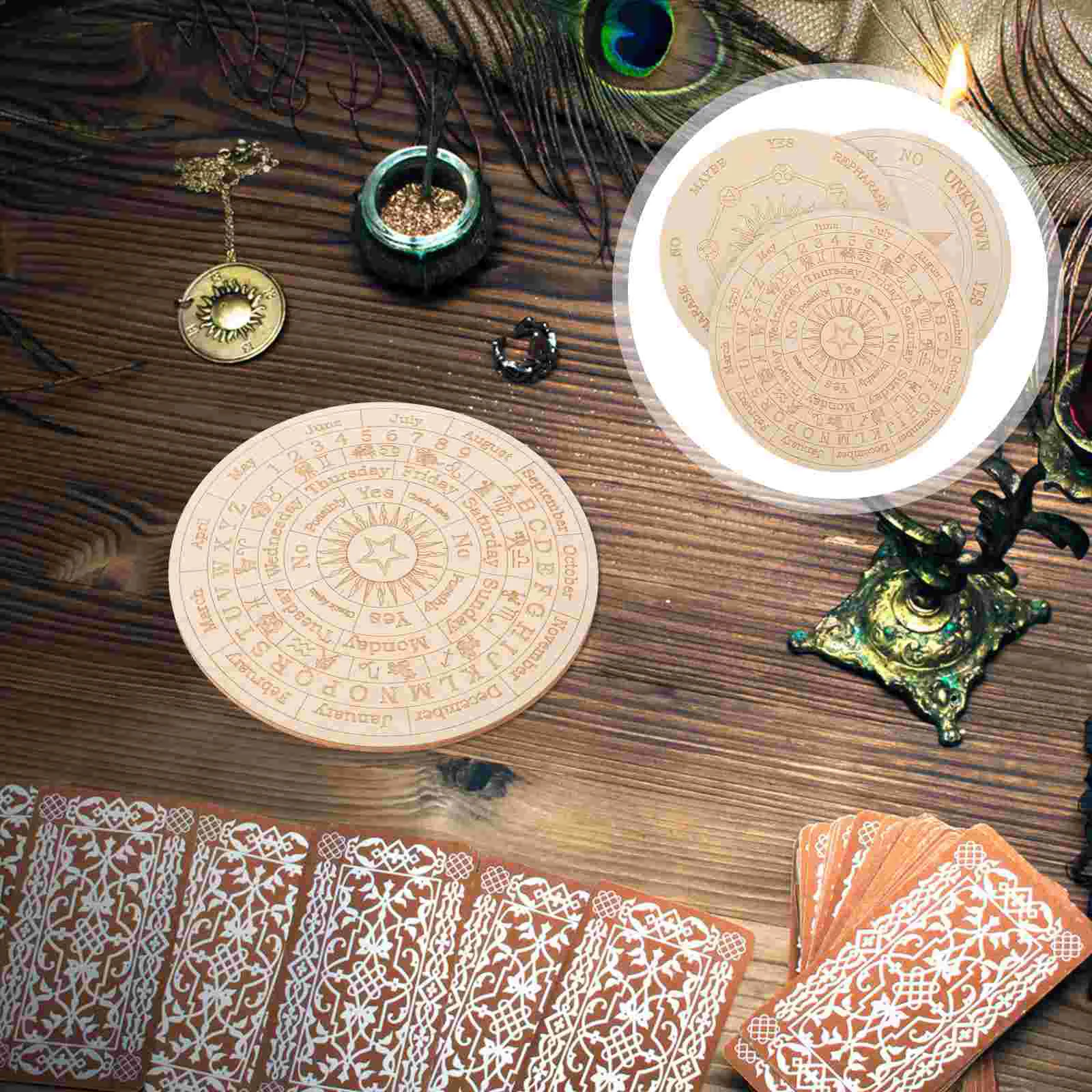 

3 PCS Decoraciones Para Salas De Casa Home Decorations Sun Divination Board Wooden Embellishments Country Home Decor