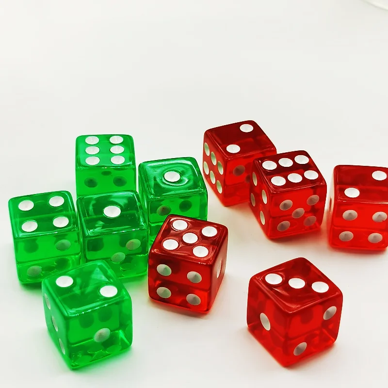 10 шт. двойные цветные квадратные кости 6-сторонний набор кубиков D6 6 граней 16 мм