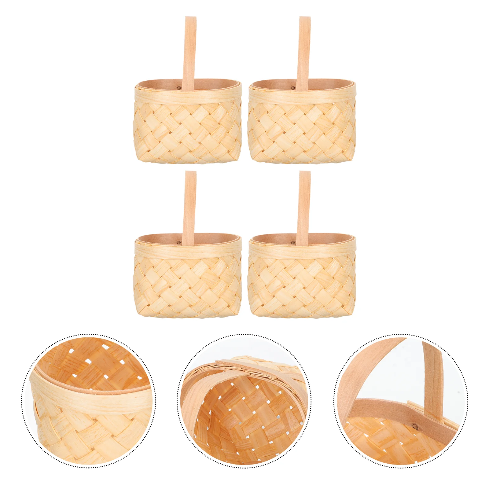 

Basket Mini Ornament Baskets Wood Rattan Rustic Decor Miniature Storage Woven Wicker Wedding Picnic Organizer Fruit Gift Hanging