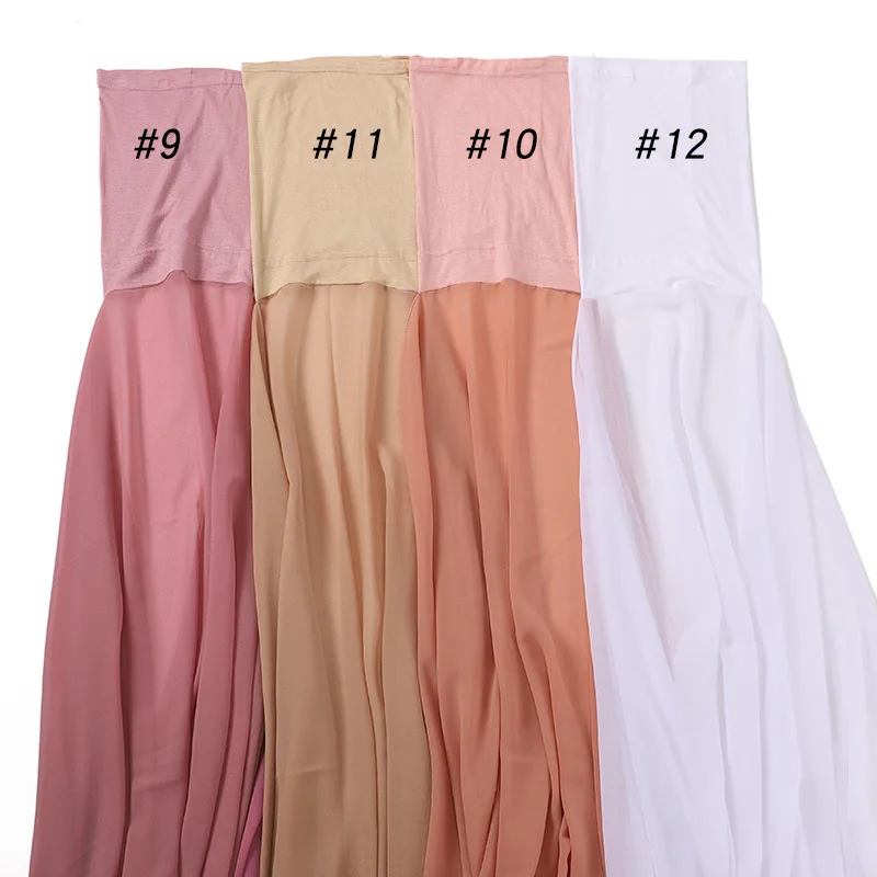 Muslim Chiffon Khimar Hijab Scarf Women Long Solid Color Head Wrap For Women Hijabs Scarves Ladies Muslim Veil Jersey Hijabs