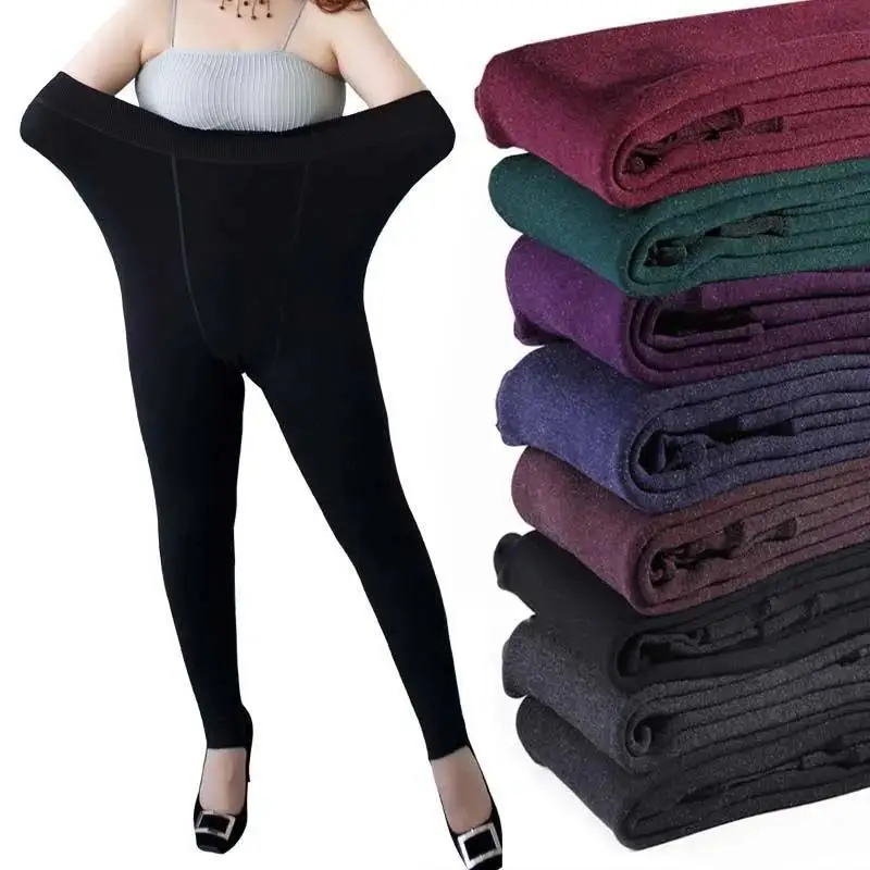 Autumn and Winter Pregnant Women Seven Color Cotton Leggings Large Size Plush Thick Leggings Wear Foot Thermal Maternity Pants