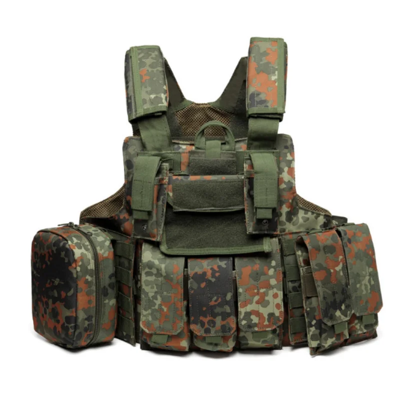 

Men's fashion steel wire ghost camouflage tactical vest CS field protection equipment amphibious module combat vest