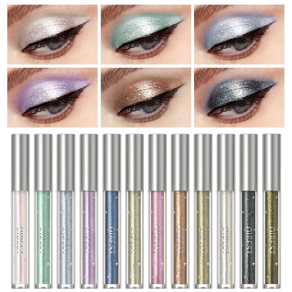 QIBEST – fard à paupières liquide à séchage rapide  crayon  Eyeliner  paillettes  scintillant