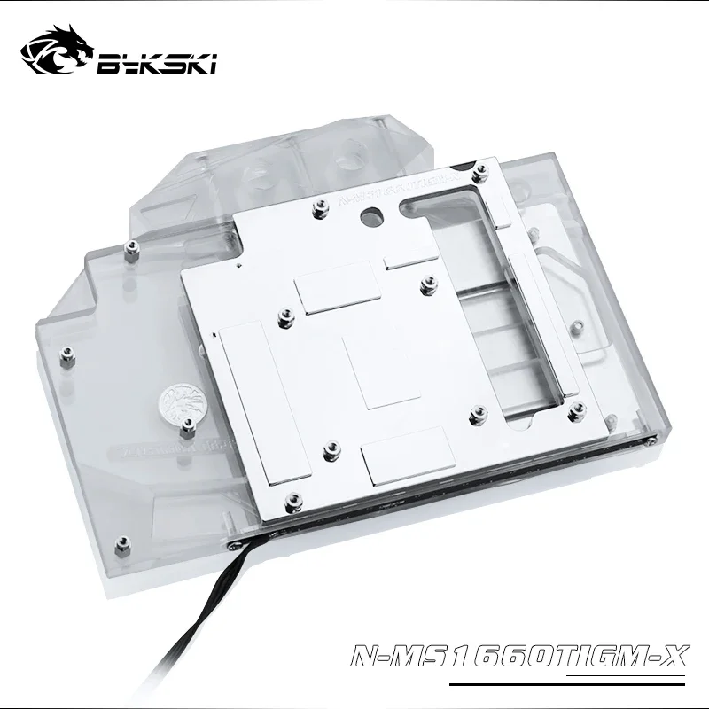 Водяной блок Bykski для MSI GeForce GTX 1660 Ti Gaming X 6G / Медный радиатора с полным покрытием 12 В