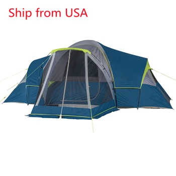 Family Camping Tent With 3 Rooms Outdoor Camping Equipment Portable Beach Mountaineering Hiking Tent Sun Shelter
