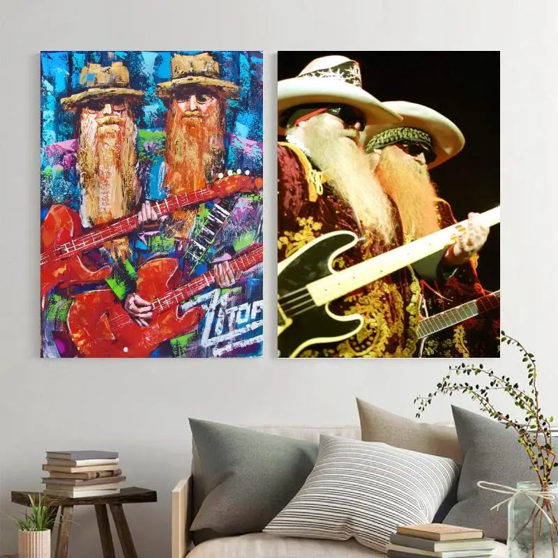 

ZZ Top Band Canvas Art Poster and Wall Art Picture Print Modern Family bedroom Decor Posters