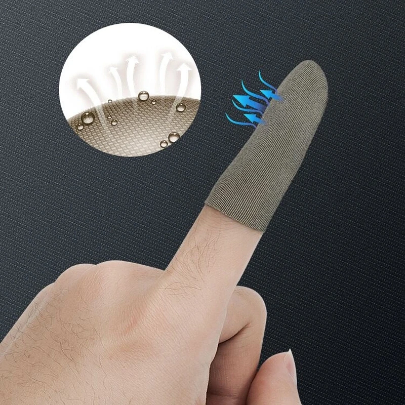 Серебряный рукав для пальцев из волокна мобильных игр защита от пота дышащий