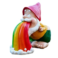 naughty gnomes rainbow fart gnome are throwing up rainbow in your garden naughty garden statue fun dwarf statue for home indoor