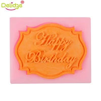 1 pc happy birthday letter cake mold silicone fondant soap sugar craft mold decorating card shape fondant cake mould