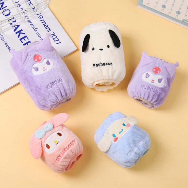 

Sanrios Kuromi Anime Kawaii Cartoon Print Winter Warm Sleeve Cover Anti Fouling Plush Embroidery Sleeve Cover Christmas Gifts