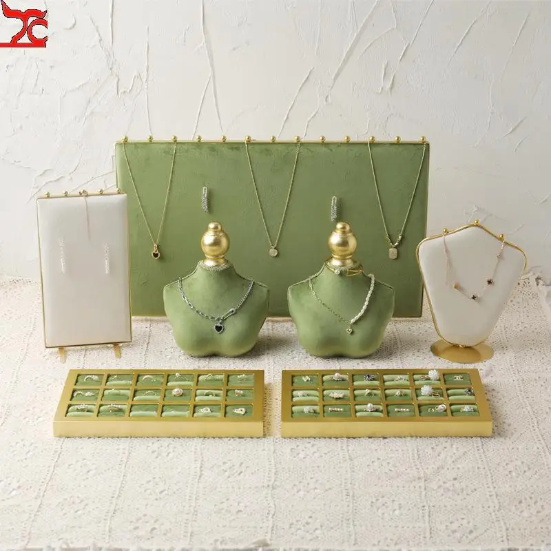 Jewelry Display Rack Earring Rack Velvet Board Ring Tray Light Luxury Display Rack Necklace Rack Jewelry Counter Display Window
