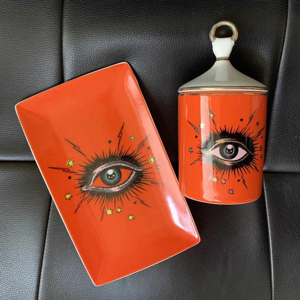 

Роскошные художественные тарелки и банка для украшения дома, подсвечник в стиле звездного неба, подсвечник для хранения украшений