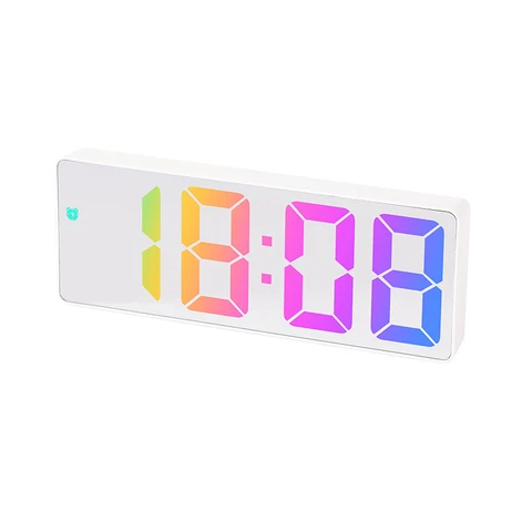 Цифровой проекционный будильник INS, электронные цветные часы с USB-разъемом и большим экраном для украшения спальни