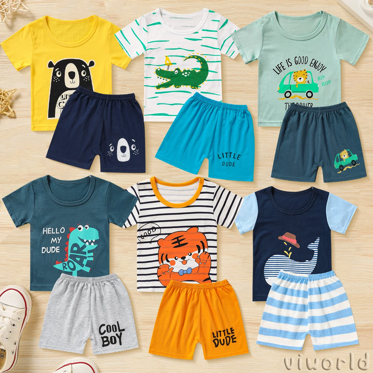 

Boy Clothes for Kids Boys Fashion Shorts Set Summer Tshirt