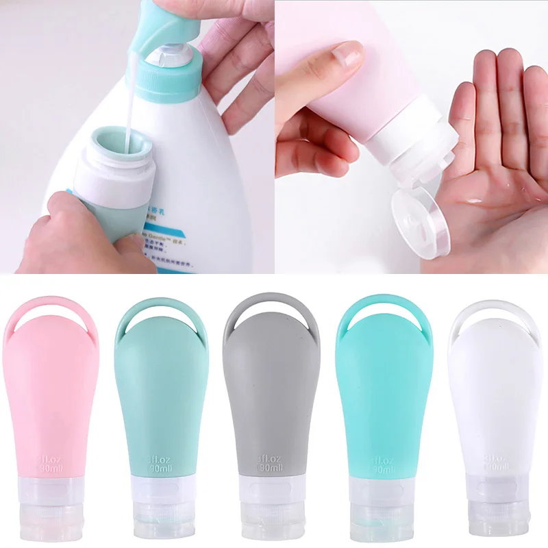

38/60/90ml Silicone Bottle Sample Container Lotion Squeeze Tube Refillable Empty Bottle Makeup Tool Travel Portable Leak Proof