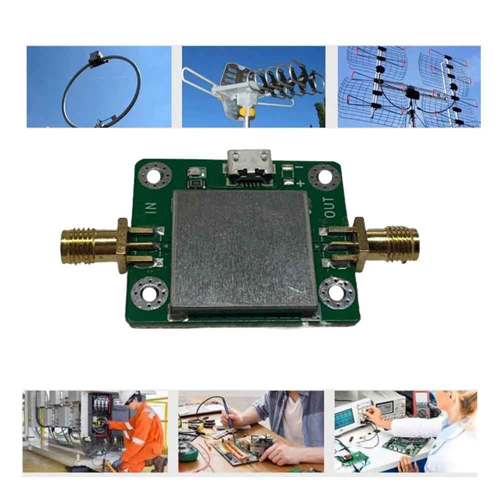 50M-6GHz Low-Noise RF Amplifier 20DB Gain 50Ω RF Amplifier with USB Power Supply Port and SMA Cable for Hackrf H2 images - 6