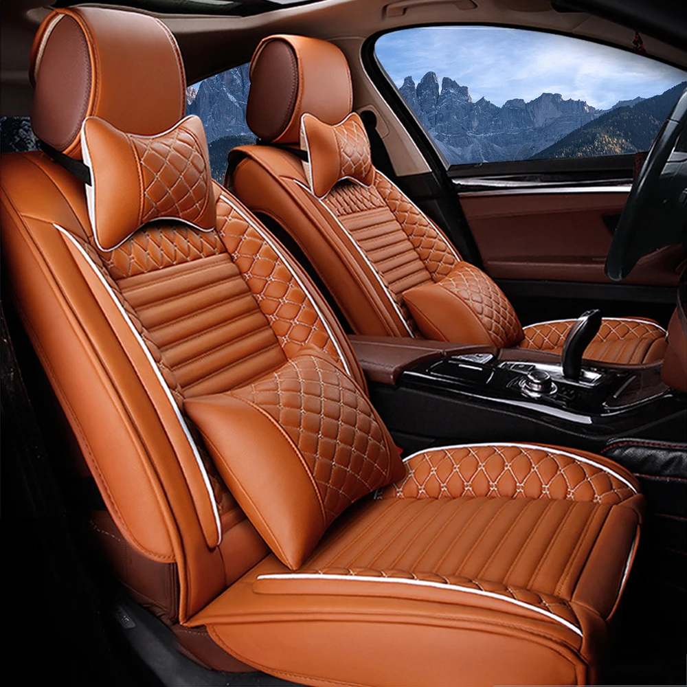 

Car Seat Cover Leather For VOLKSWAGEN Tiguan Limited Touareg 2 Atlas Cross Sport GLI GTI Front Rear Auto Chair Protection Mat