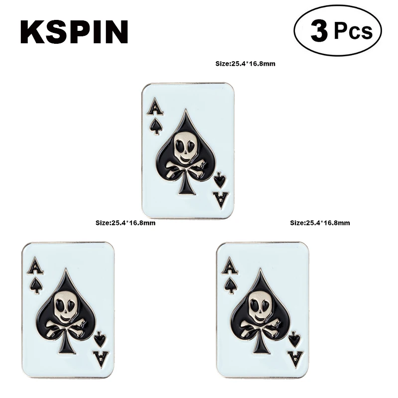 

Skull Ace Lapel Pin Brooches Pins Flag badge Brooch Badges