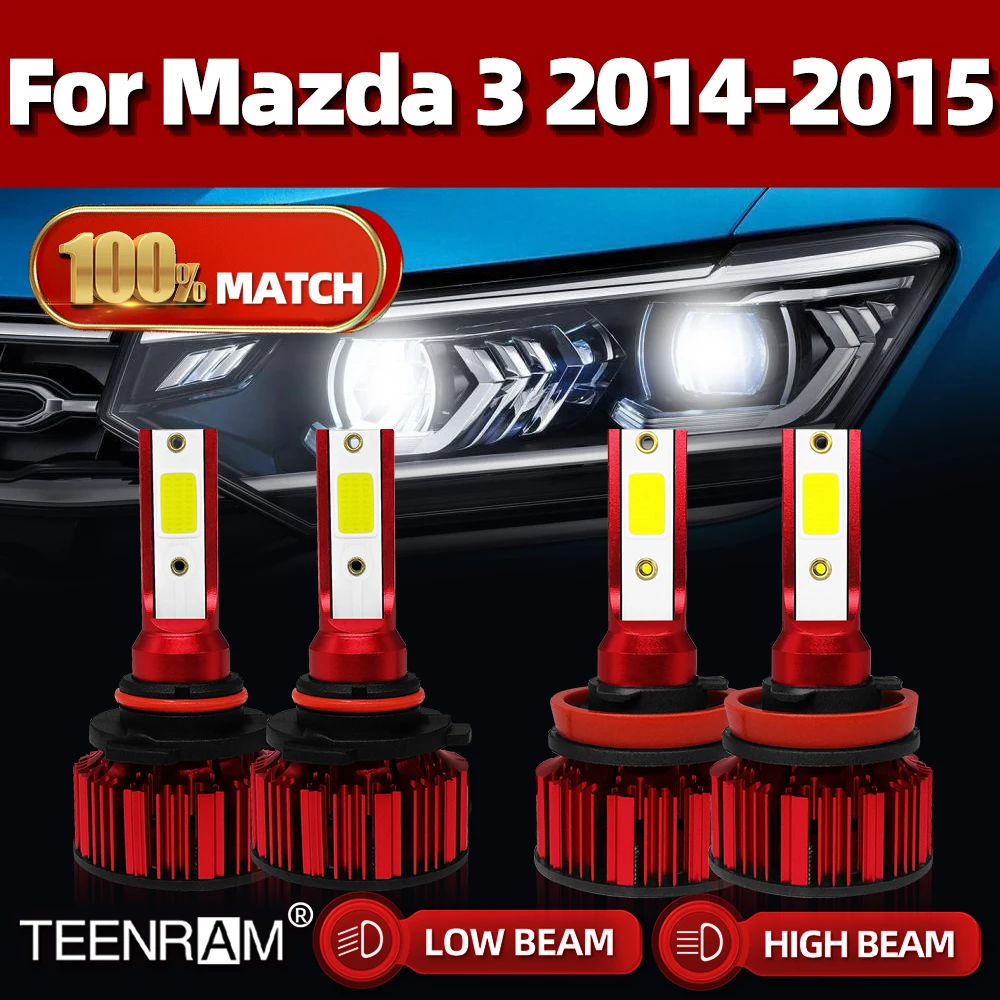 

Turbo LED Headlight Bulbs 240W 40000LM Canbus Car Headlamps 9005 HB3 H11 CSP Chip Auto Lamps 12V 6000K For Mazda 3 2014 2015