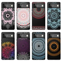 black silicone phone case for google pixel 6 pro 3 3a 4 5 xl soft tpu coque for pixel 4a 5a 5g 6pro mandala flower back covers