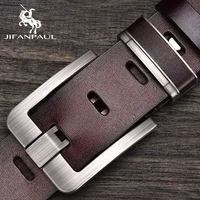 new leather cowhide mens belt fashion metal alloy pin buckle adult luxury brand jeans business casual waist male strap bran