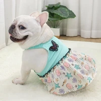 french bulldog skirt suspender girl puppy skirt dog vest pug cotton fat dog clothes bulldog pet outfits summer clothes for dog
