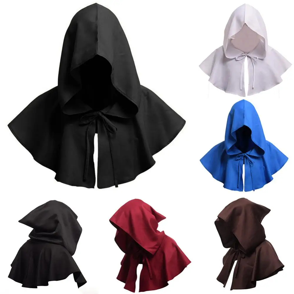 

Cosplay Men Women Cape Hooded Medieval Cowl Hat Renaissance Monk Halloween Cape