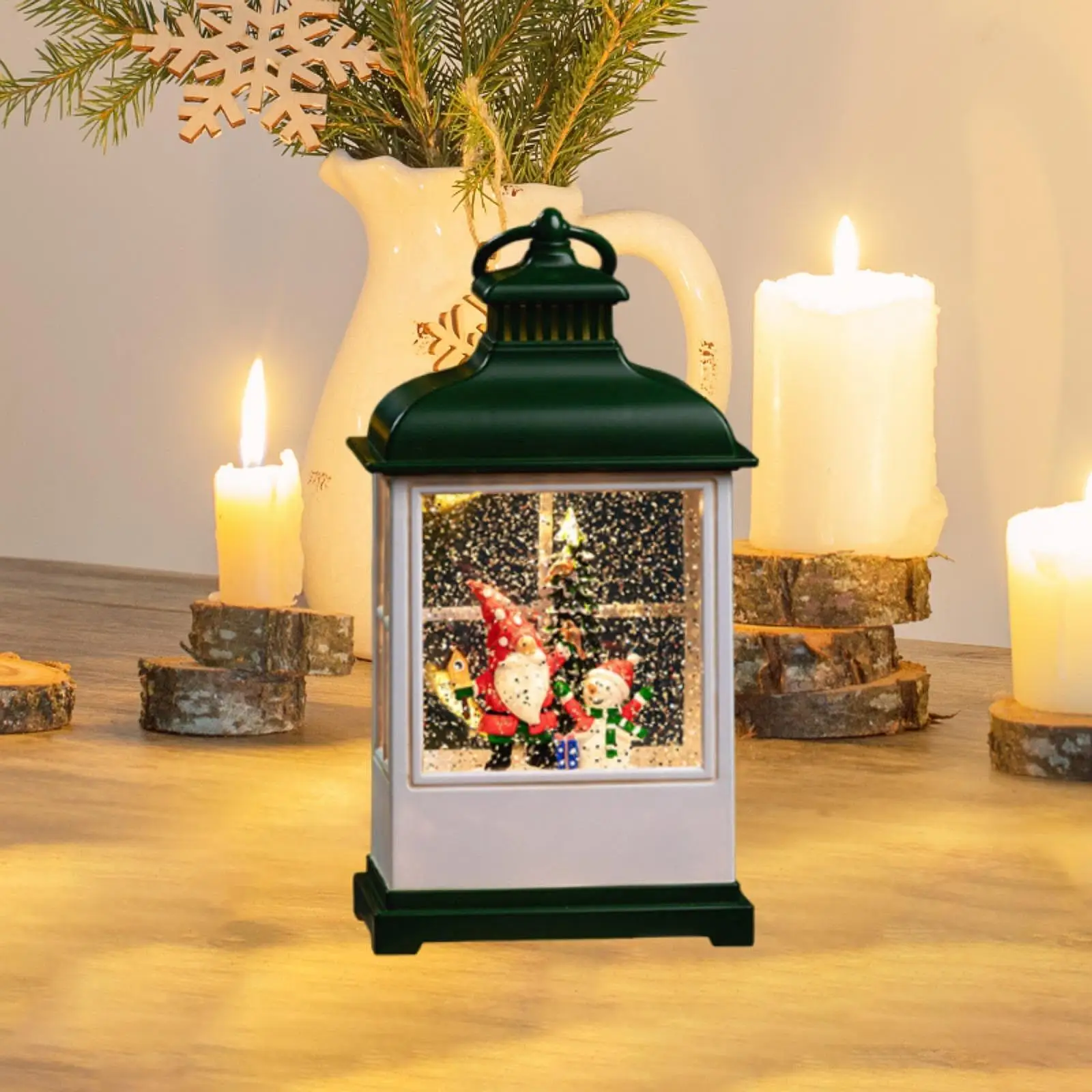 Musical Snow Globe Lantern Music Box for Christmas Kids Room