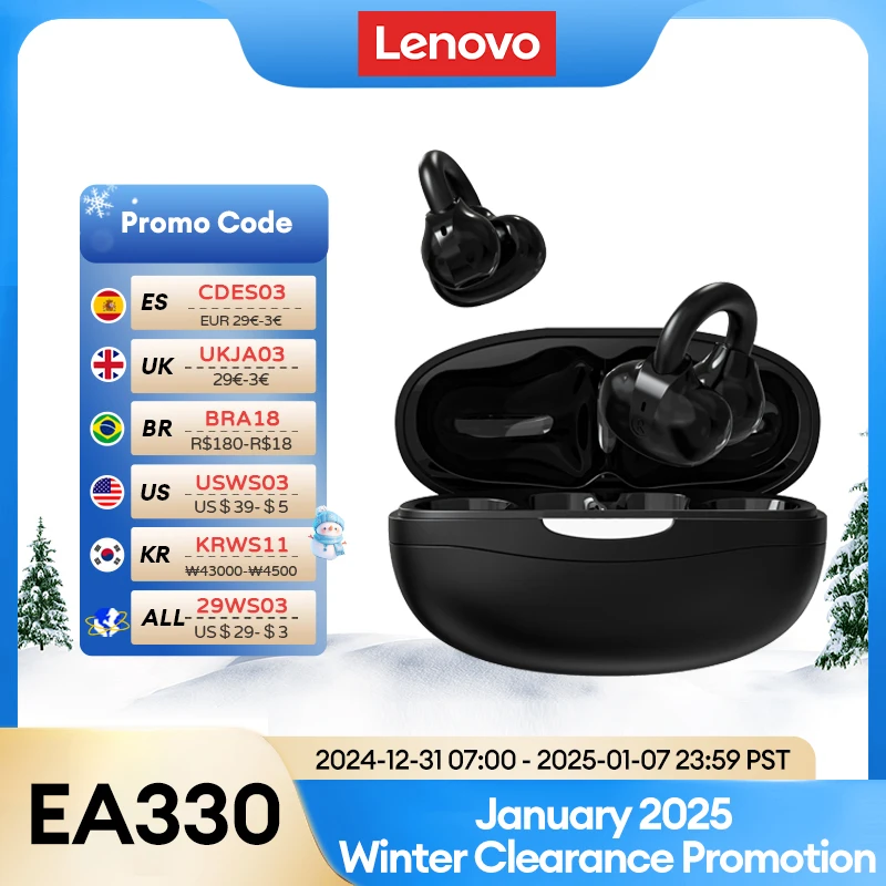 Беспроводные Bluetooth 5 4 открытые наушники Lenovo EA330