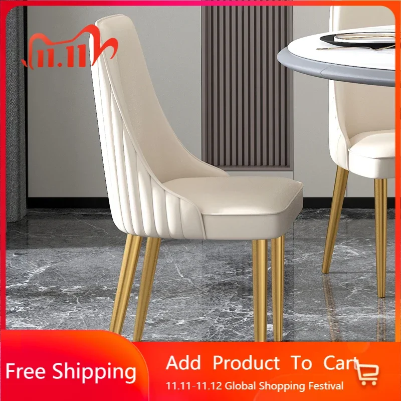 

White Gold Dining Room Chairs Accent Individual Designer Luxury Kitchen Chairs Nordic Sillas Plegables Kitchen Furniture MQ50CY