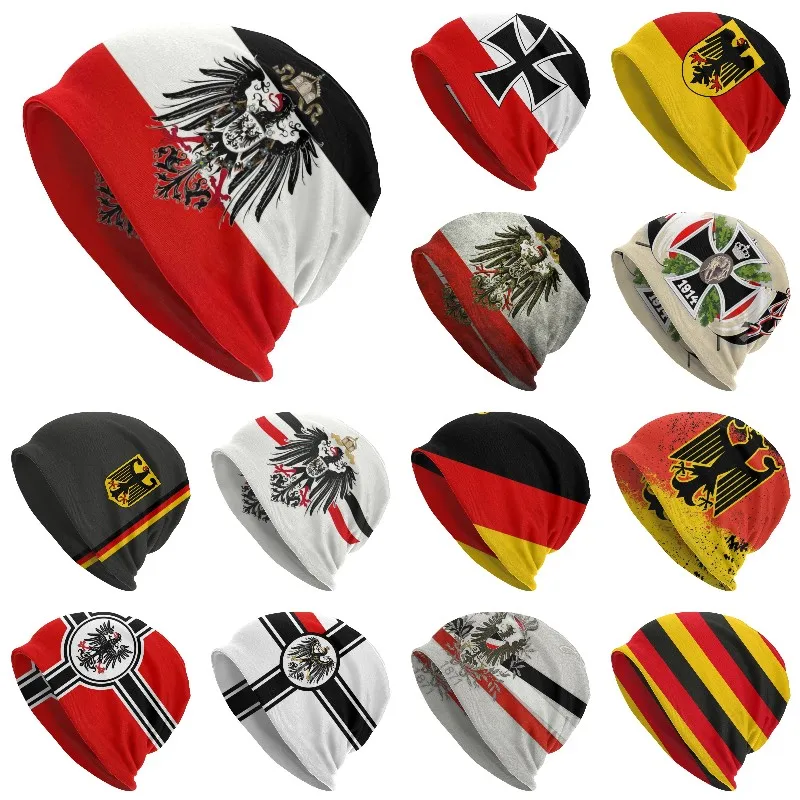 German Flag Empire Skullies Beanies Caps Unisex Bonnet Winter Warm Knitting Hat Adult Germany Eagle Coat of Arms Beanie Hats 1