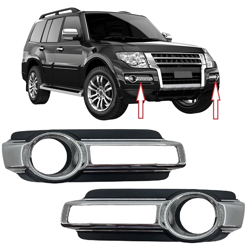 Fog Lamp Cover For Mitsubishi Montero Pajero 4 IV MK4 V93 2015-2020 Daytime Running Driving Frame 6400G121 6407A122