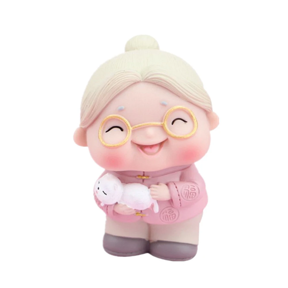 

Creative Cute Grandpa And Grandma Doll Baking Cake Decorations Enamel Material Two Styles and Sizes Warm and Comfortable Feel