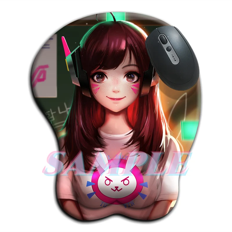 

Over Watch Dva Small Boobs Mouse Pad with 3D Nipple Oppa Gamer Hentai Anime Sexy Mousepad with Wrist Rest Kawaii Loli Desk Mat