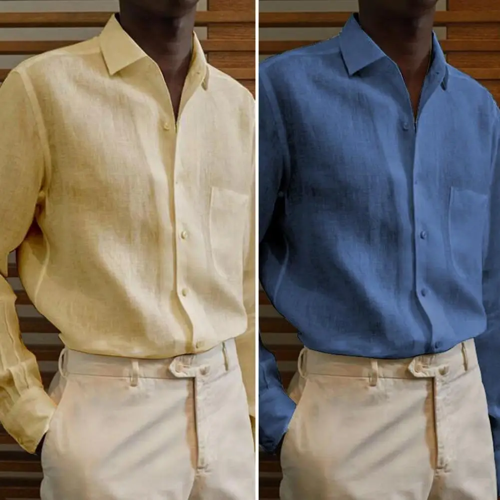 

Moisture Absorption Hand Wash Men Turn Down Collar Long T-shirt for Business