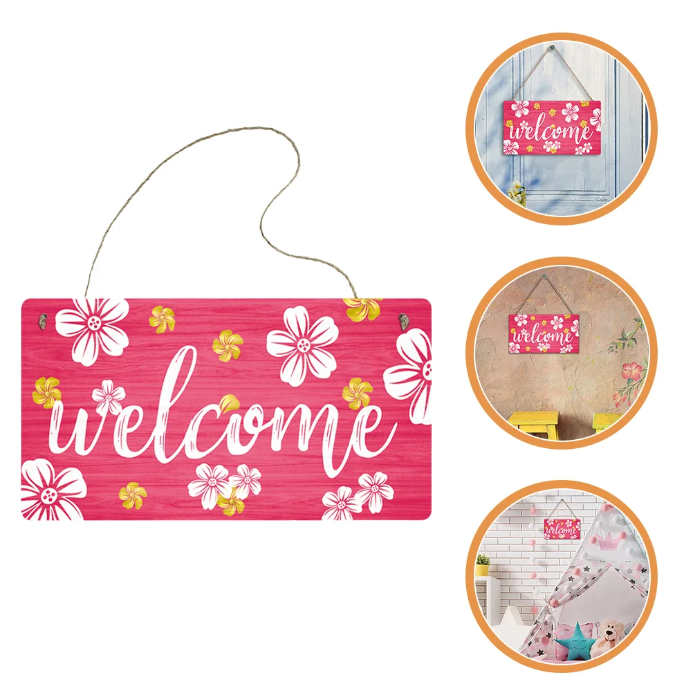 

Sign Welcome Door Hanging Wooden Farmhouse Front Flower Porch Wood Wall Rustic Family Board Spring Plaquesplaque Signs Laundry