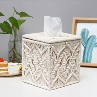 nordic household daily paper towel storage box creative cotton rope woven pull out carton