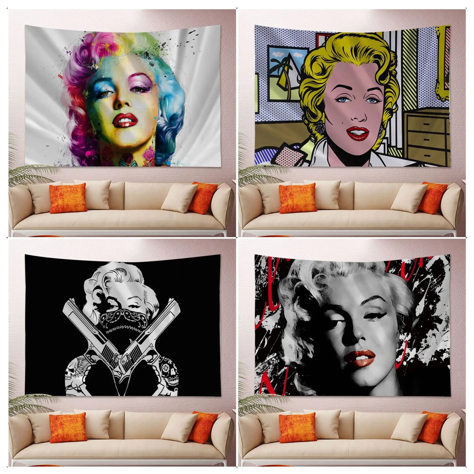 

Sexy Marilyn Monroe Tapestry Art Printing Indian Buddha Wall Decoration Witchcraft Bohemian Hippie Home Decor
