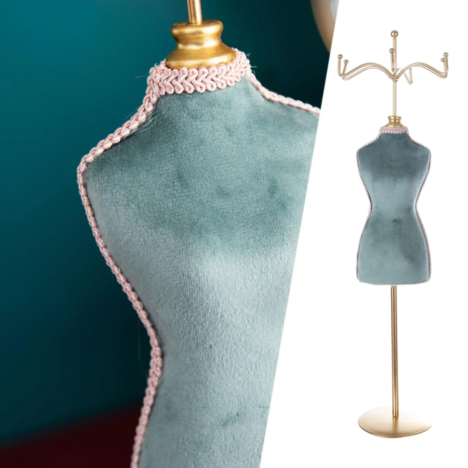 

Metal Jewelry Display Stand Mannequin for Necklace Bracelet Rings Blue