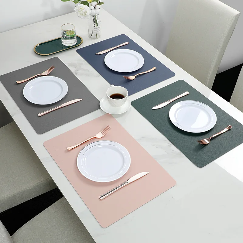 

43x30cm Sided Anti-Slip Placemats Washable Place Mats Faux Leather Double Side Placemat Easy Clean Table Mat Waterproof Dining