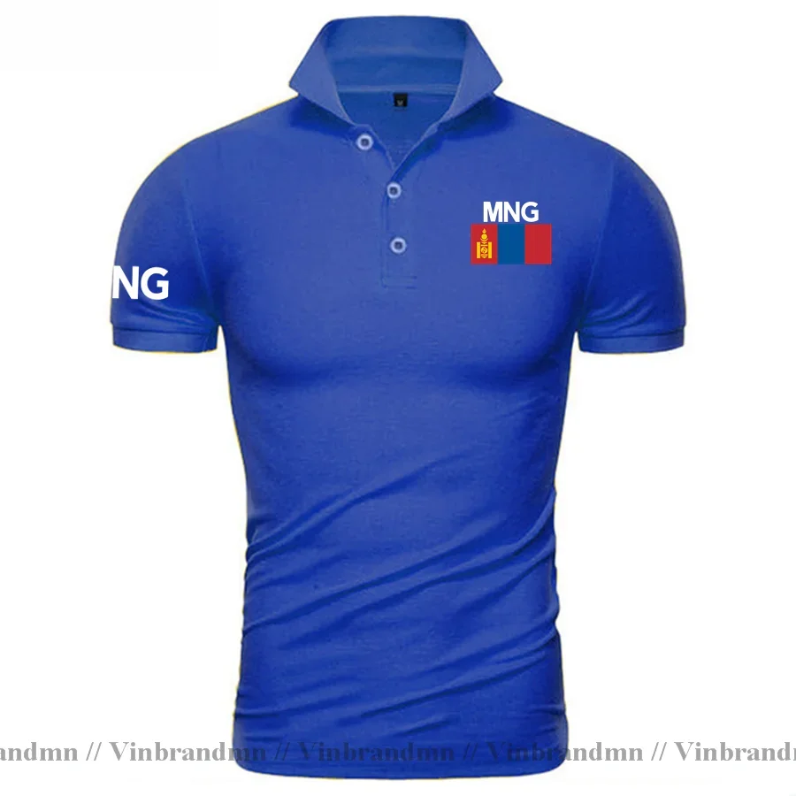 Mongolia Polo Shirts Men Short Sleeve 100% Cotton Clothes New Classic Brand Country Flag Design Tees MNG Mongol Mongolian