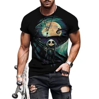 new summer fashion mens t shirt for men 3d printed skull t shirt vintage short sleeved street loose oversized man clothing 2022