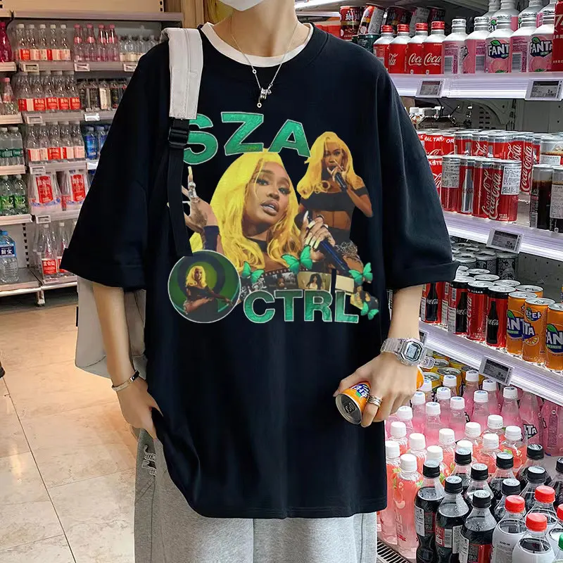 2022 New SZA Good Days Sexy Art Aesthetic Graphic Print Tshirt Summer Men Women Black T-shirt Hip Hop Rapper 90s Vintage T Shirt